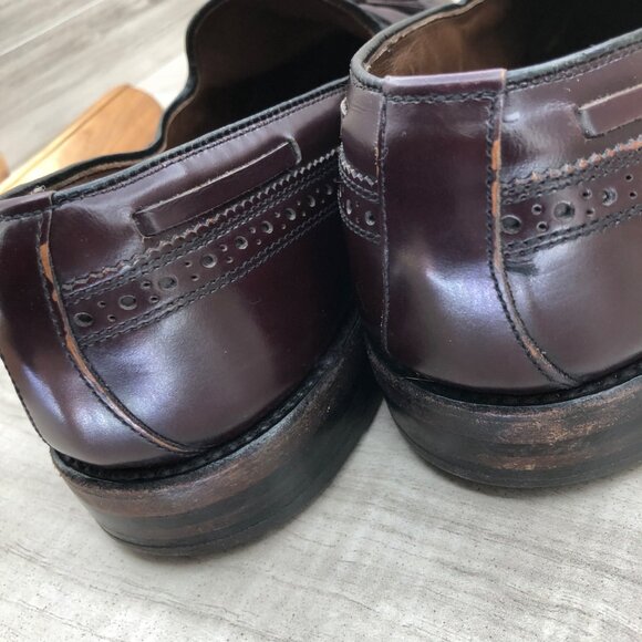 Allen Edmonds Loafers Mens 10D Burgundy Leather Slip On Shoes - Picture 10 of 12